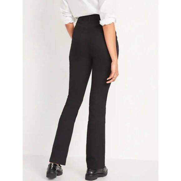 Old Navy Womens Black Flare Trousers Stretch Rayon Blend Size 4 - Picture 2 of 15